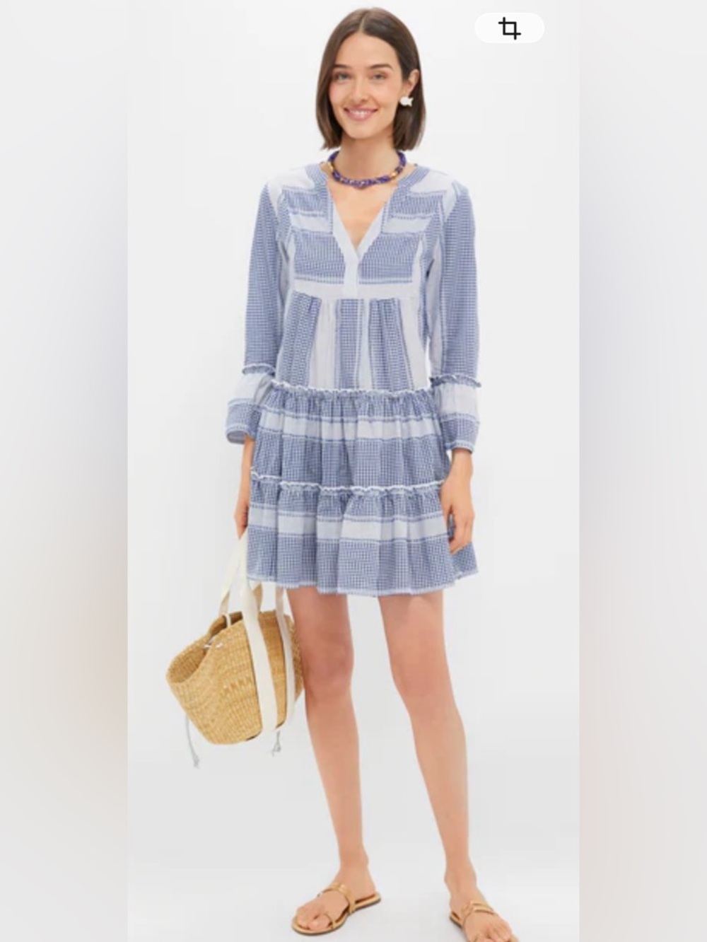 NWT Tuckernuck size M gingham Lanie dress in blue